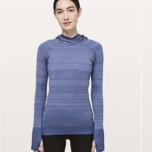 lululemon athletica gatsby blue rest less hoodie  long sleeve size 8